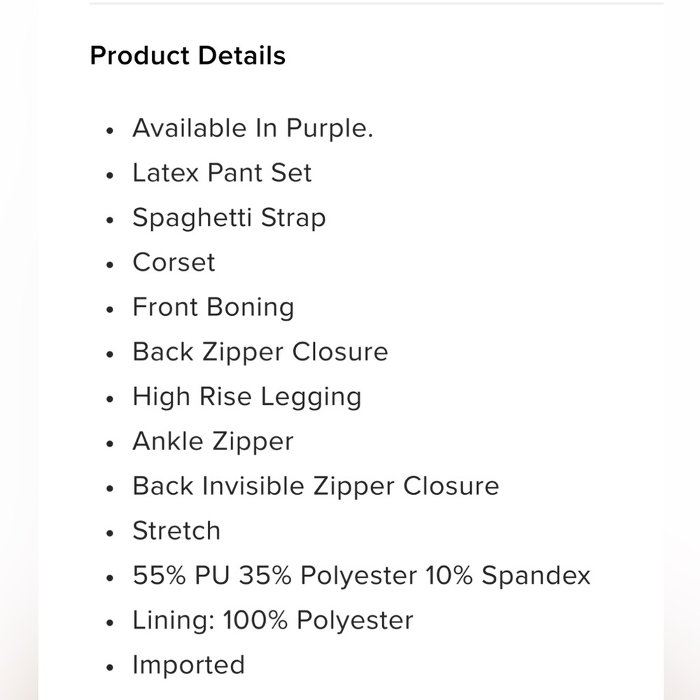 Fashion Nova Latex Pant Set - Picture 5 of 5